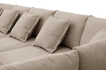 Rossita Lyx 6-seters venstrevendt U-formet ekstra dyp sofa med divan og sjeselong i stoff - Brun - Møbler - Sofaer - U-sofa