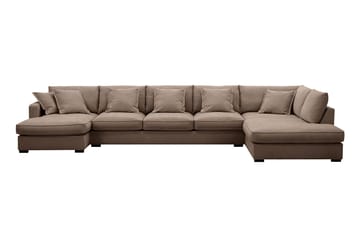 Rossita Lyx 6-seters venstrevendt U-formet ekstra dyp sofa med divan og sjeselong i stoff