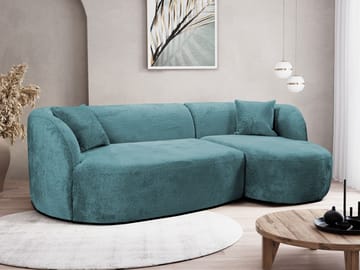 Rylian 3-seters sofa med divan - blågrønn - Møbler - Sofaer - Hjørnesofaer