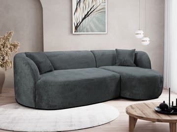 Rylian 3-seters sofa med divan - mørkegrå - Møbler - Sofaer - Hjørnesofaer - Hjørnesofa med divan