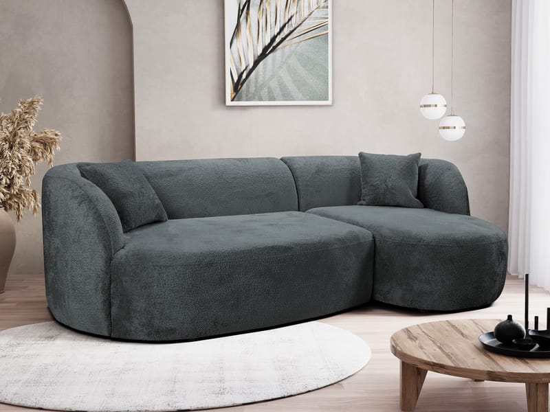 Rylian 3-seters sofa med divan - mørkegrå - Møbler - Sofaer - Hjørnesofaer - Hjørnesofa med divan