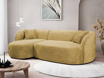 Rylian 3-seters sofa med divan - sennepsgul - Møbler - Sofaer - Hjørnesofaer - Hjørnesofa med divan