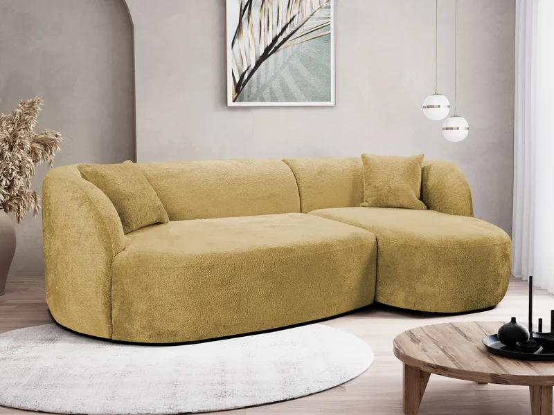 Rylian 3-seters sofa med divan - sennepsgul - Møbler - Sofaer - Hjørnesofaer - Hjørnesofa med divan