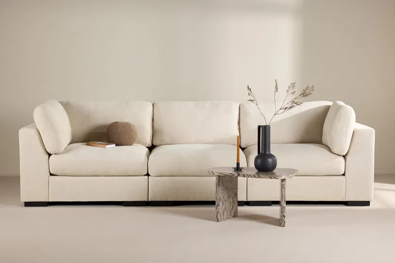 Salerno 3-seter Sofa i Stoff, Beige
