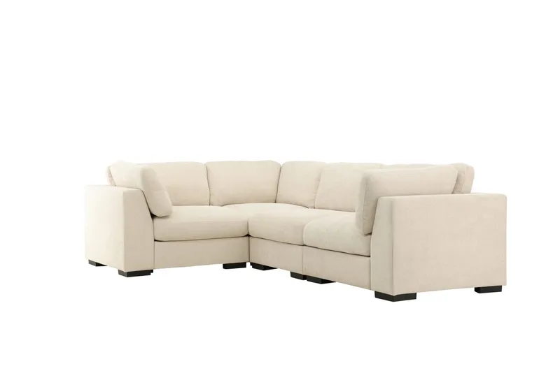 Salerno 4-seter L-formet Hjørnesofa i Stoff - Beige - Møbler - Sofaer - Hjørnesofaer
