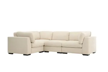 Salerno 4-seter L-formet Hjørnesofa i Stoff - Beige - Møbler - Sofaer - Hjørnesofaer