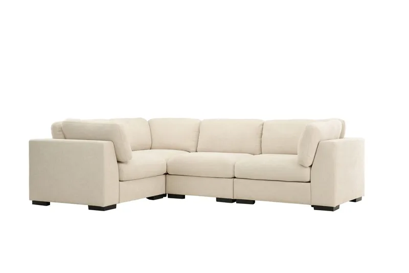 Salerno 4-seter L-formet Hjørnesofa i Stoff - Beige - Møbler - Sofaer - Hjørnesofaer