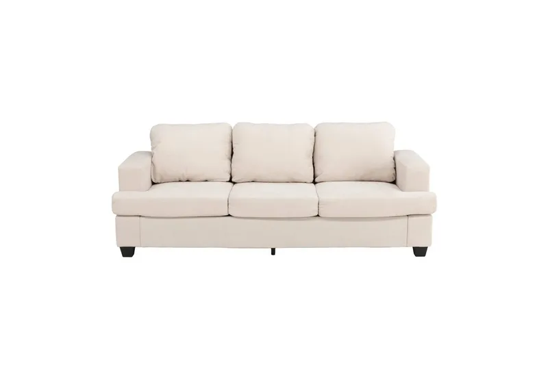 Sani Myk 3-seters Sofa 214 cm Bred i Chenillestoff, Lys Beige