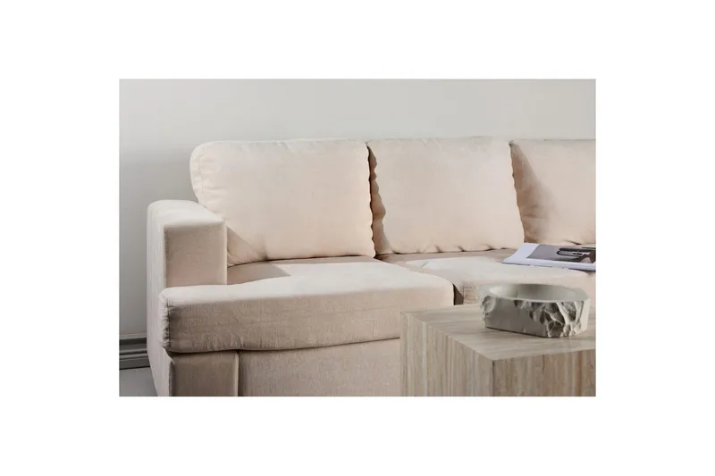 Sani Myk 3-seters Sofa 214 cm Bred i Chenillestoff - Lys Beige - Møbler - Sofaer - 3 seter sofa