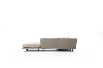 Sanroman Høyrevendt L-formet Sofa med Sjeselong 302 cm i Stoff - Lysebrun - Møbler - Sofaer - Sofaer med sjeselong
