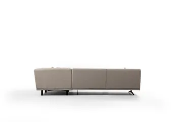 Sanroman Høyrevendt L-formet Sofa med Sjeselong 302 cm i Stoff - Lysebrun - Møbler - Sofaer - Sofaer med sjeselong