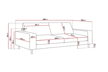 Scandi dyp 3-seters sofa i chenille - Grå - Møbler - Sofaer - Fløyelssofaer