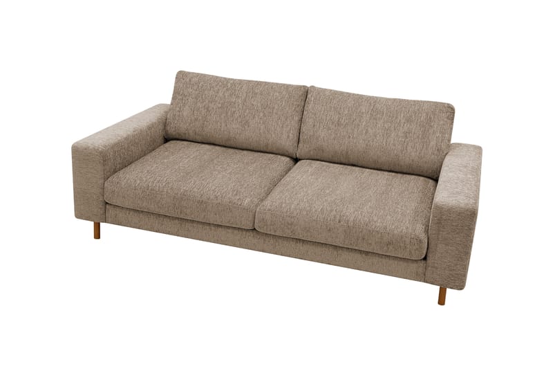 Scandi dyp 3-seters sofa i chenille - Mørk beige - Møbler - Sofaer - Fløyelssofaer