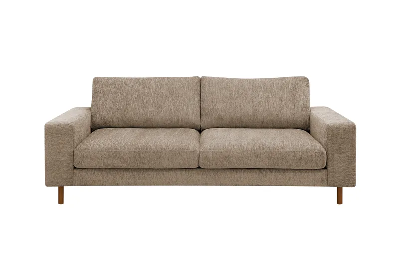 Scandi dyp 3-seters sofa i chenille, Mørk beige