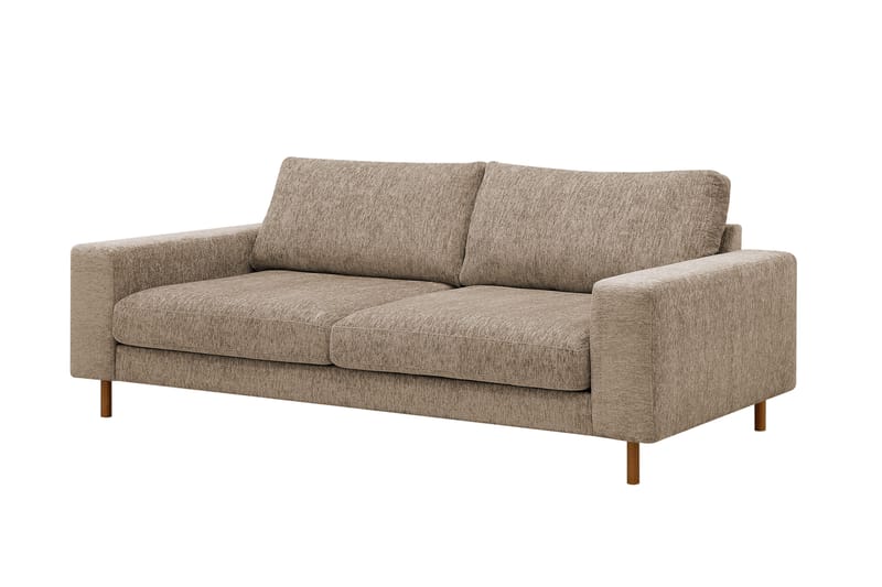 Scandi dyp 3-seters sofa i chenille - Mørk beige - Møbler - Sofaer - Fløyelssofaer