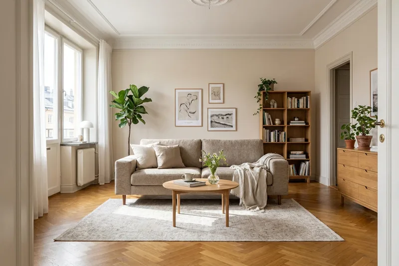 Scandi dyp 3-seters sofa i chenille - Mørk beige - Møbler - Sofaer - Fløyelssofaer
