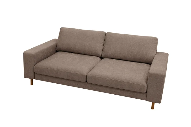 Scandi dyp 3-seters sofa i stoff - Mørkebrun - Møbler - Sofaer - 3 seter sofa