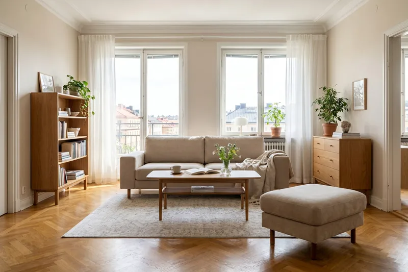 Scandi Dyp 3-seters sofa i stoff - Møbler - Sofaer - 3 seter sofa