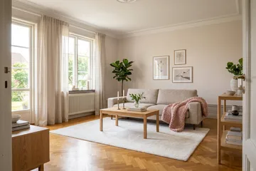 Scandi Dyp 4-seters sofa i chenille - Beige - Møbler - Sofaer - 4 seter sofa
