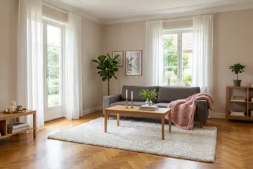 Scandi Dyp 4-seters sofa i chenille - Grå - Møbler - Sofaer - 4 seter sofa