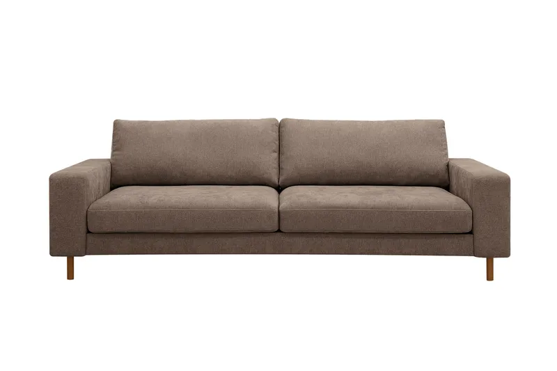 Scandi Dyp 4-seters sofa i stoff, Mørkebrun
