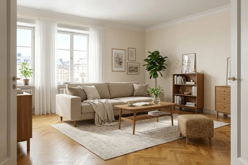 Scandi Dyp 4-seters sofa i stoff - Møbler - Sofaer - 4 seter sofa