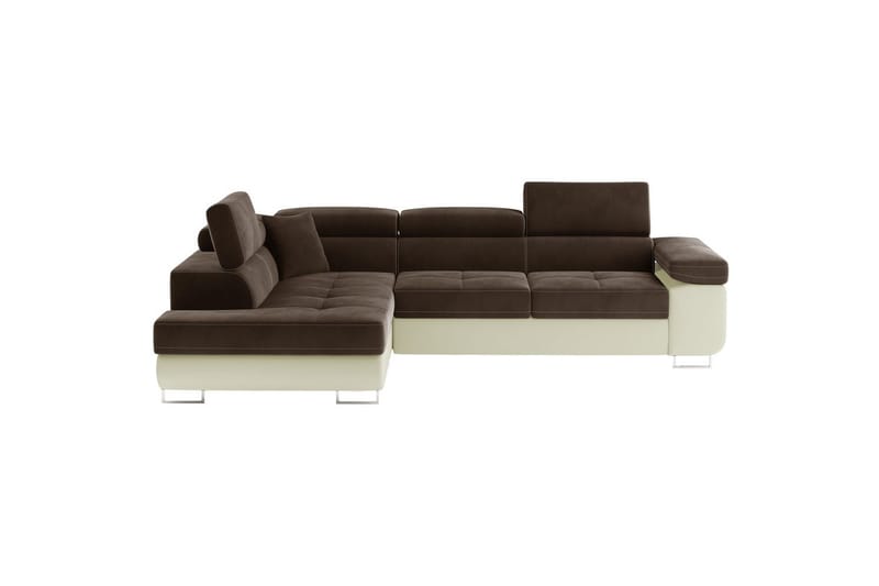 Seksjon Eltap Anton 272x203x85 cm - Jasmine 29, Soft 33, Brun, Beige, Venstre - M�øbler - Sofaer - Fløyelssofaer