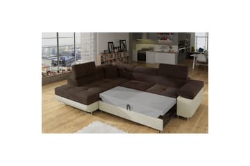 Seksjon Eltap Anton 272x203x85 cm - Jasmine 29, Soft 33, Brun, Beige, Venstre - Møbler - Sofaer - Fløyelssofaer