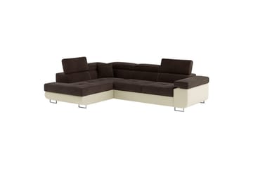 Seksjon Eltap Anton 272x203x85 cm - Jasmine 29, Soft 33, Brun, Beige, Venstre - Møbler - Sofaer - Fløyelssofaer