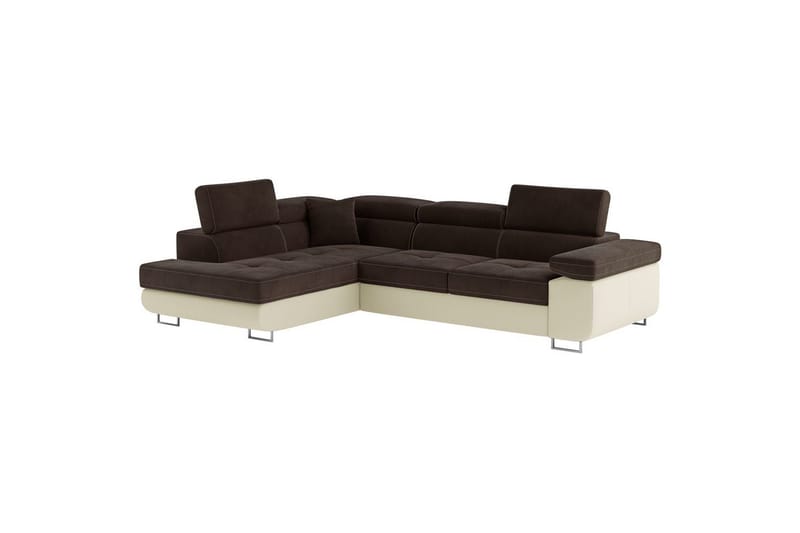 Seksjon Eltap Anton 272x203x85 cm - Jasmine 29, Soft 33, Brun, Beige, Venstre - Møbler - Sofaer - Fløyelssofaer