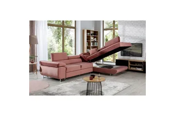 Seksjon Eltap Anton 272x203x85 cm - Monolith 63, Rosa, Høyre - Møbler - Sofaer - Fløyelssofaer