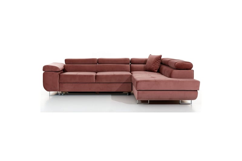 Seksjon Eltap Anton 272x203x85 cm - Monolith 63, Rosa, Høyre - Møbler - Sofaer - Fløyelssofaer