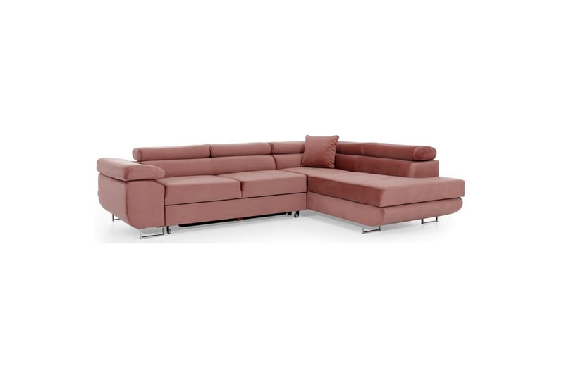 Seksjon Eltap Anton 272x203x85 cm - Monolith 63, Rosa, Høyre - Møbler - Sofaer - Fløyelssofaer