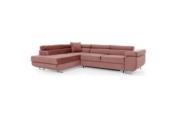 Seksjon Eltap Anton 272x203x85 cm - Monolith 63, Rosa, Venstre - Møbler - Sofaer - Fløyelssofaer