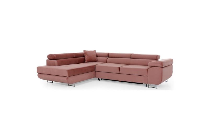 Seksjon Eltap Anton 272x203x85 cm - Monolith 63, Rosa, Venstre - Møbler - Sofaer - Fløyelssofaer