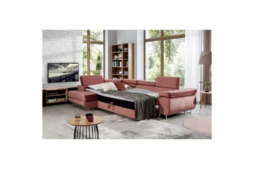 Seksjon Eltap Anton 272x203x85 cm - Monolith 63, Rosa, Venstre - Møbler - Sofaer - Fløyelssofaer