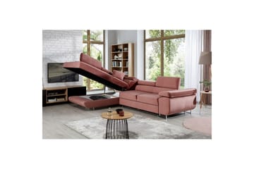 Seksjon Eltap Anton 272x203x85 cm - Monolith 63, Rosa, Venstre - Møbler - Sofaer - Fløyelssofaer