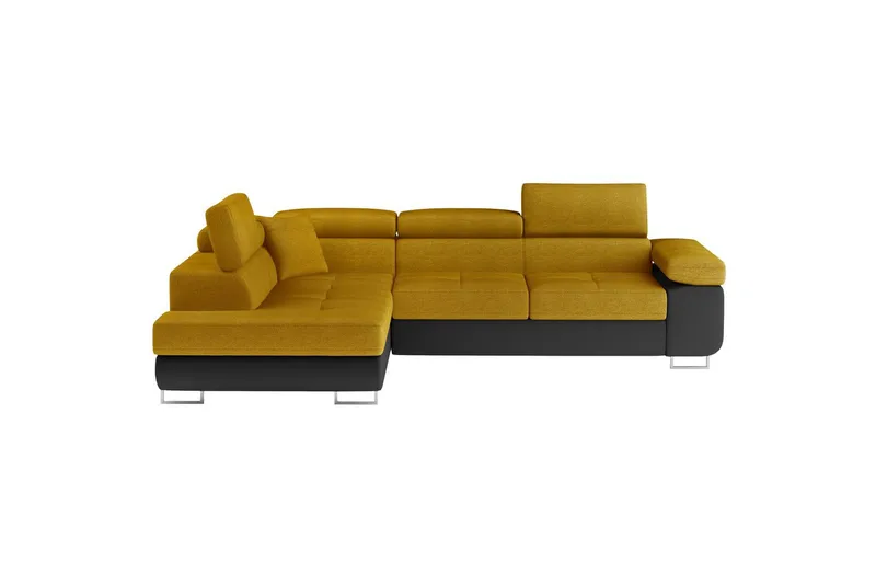 Seksjon Eltap Anton 272x203x85 cm, Omega 68, Soft 11, Gul, Svart, Venstre