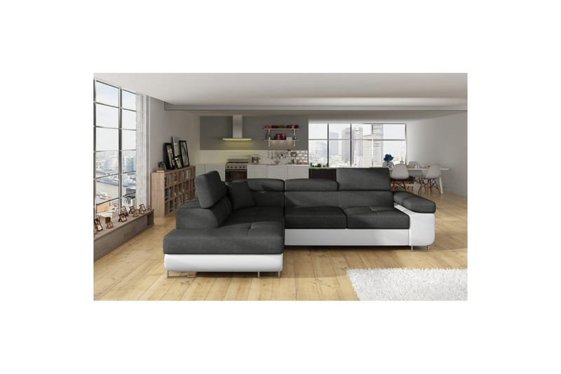 Seksjon Eltap Anton 272x203x85 cm - Sawana 05, Soft 17, Grå, Hvit, Venstre - Møbler - Sofaer - Skinnsofaer