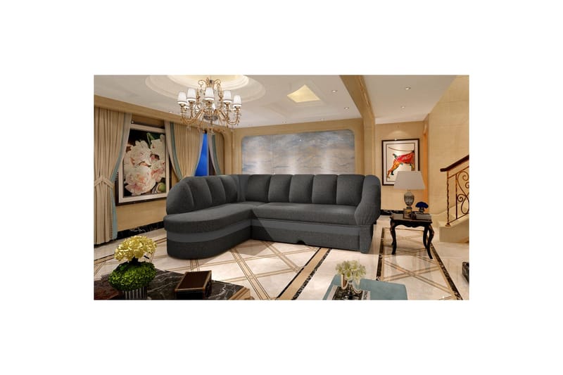 Seksjon Eltap Benano 250x85x180 cm - Inari 96, Soft 29, Mørk Grå, Grå, Venstre - Møbler - Sofaer - Skinnsofaer