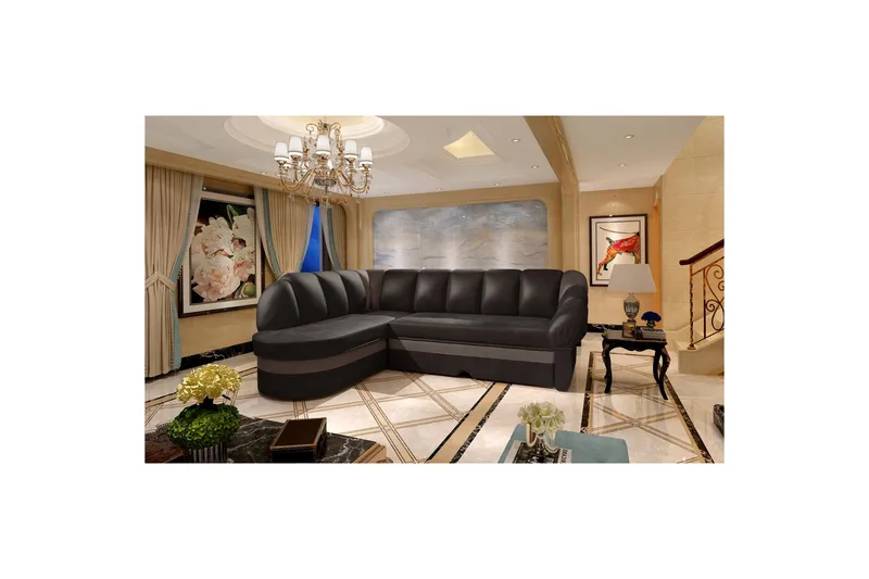 Seksjon Eltap Benano 250x85x180 cm, Monolith 29, Monolith 09, Brun, Mørk Beige, Venstre