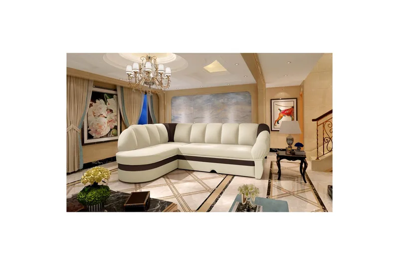 Seksjon Eltap Benano 250x85x180 cm, Soft 33, Soft 66, Beige, Mørk Brun, Venstre