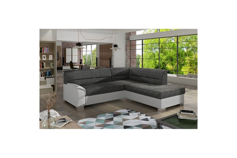 Seksjon Eltap Bergen 247x214x83 cm - Berlin 02, Soft 17, Hvit, Høyre - Møbler - Sofaer - Skinnsofaer