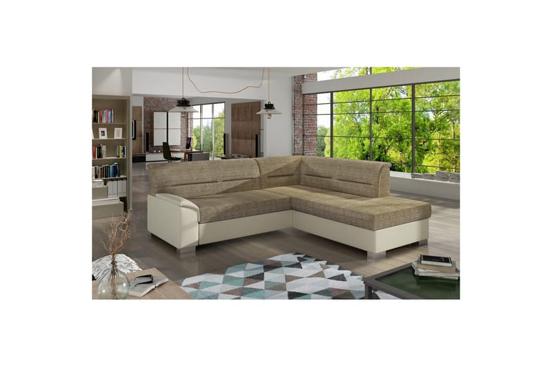 Seksjon Eltap Bergen 247x214x83 cm - Berlin 03, Soft 33, Beige, Høyre - Møbler - Sofaer - Skinnsofaer