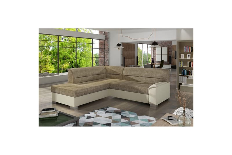 Seksjon Eltap Bergen 247x214x83 cm - Berlin 03, Soft 33, Beige, Venstre - Møbler - Sofaer - Skinnsofaer