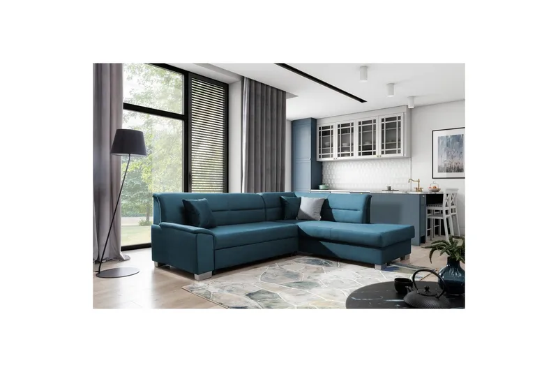 Seksjon Eltap Bergen 247x214x83 cm, Monolith 77, Blå, Høyre