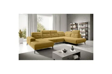 Seksjon Eltap Bretan 350x205x107 cm - Savoi 45, Gul, Høyre - Møbler - Sofaer - Skinnsofaer