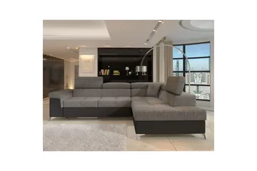 Seksjon Eltap Eridano 275x202x88 cm - Berlin 01, Soft 11, Grå, Svart, Høyre - Møbler - Sofaer - Skinnsofaer