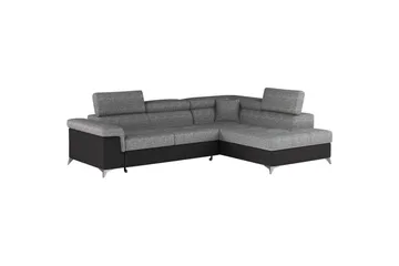 Seksjon Eltap Eridano 275x202x88 cm - Berlin 01, Soft 11, Grå, Svart, Høyre - Møbler - Sofaer - Skinnsofaer