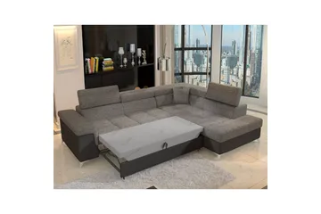 Seksjon Eltap Eridano 275x202x88 cm - Berlin 01, Soft 11, Grå, Svart, Høyre - Møbler - Sofaer - Skinnsofaer